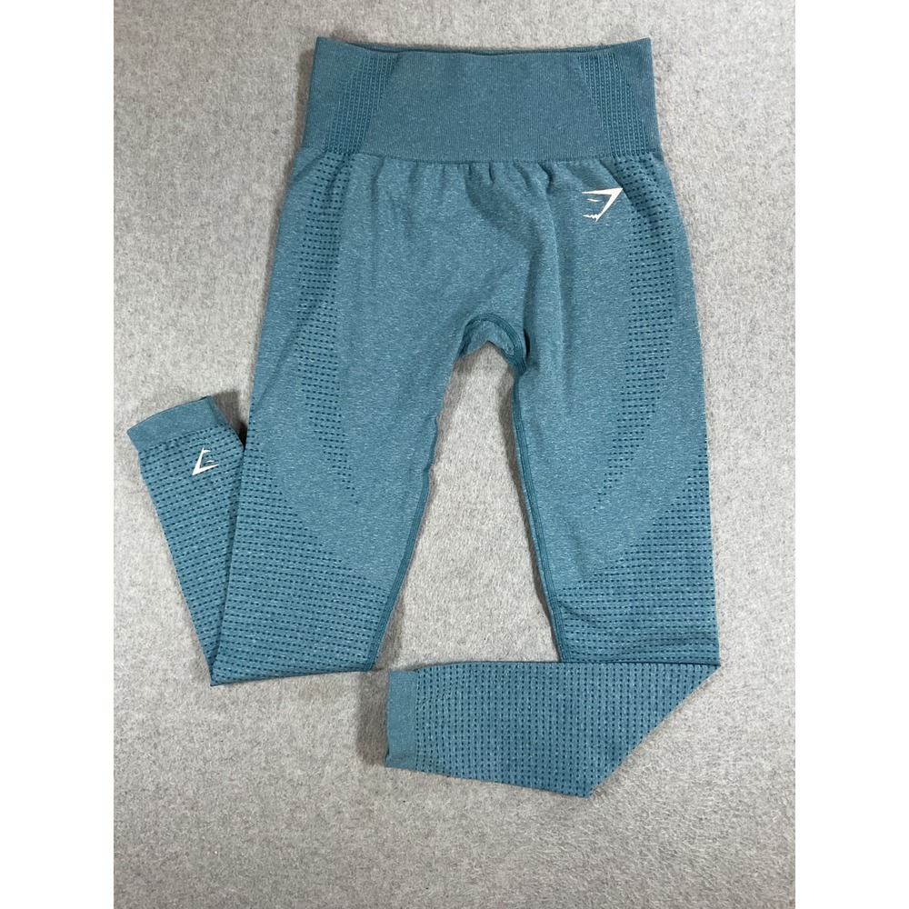 Gymshark Vital Seamless Leggings Teal Blue Marl High Waist Athletic Tights 1700